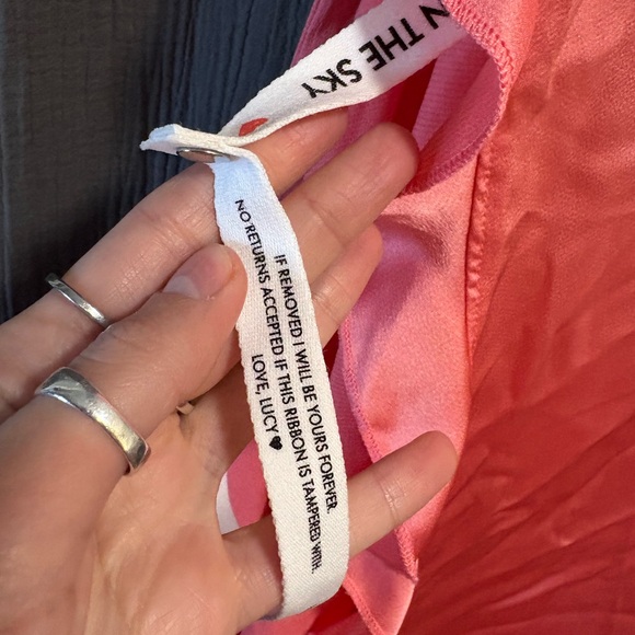 Lucy in the Sky Satin Front Twist Strappy Maxi Dress in Coral Size Large - Picture 10 of 12